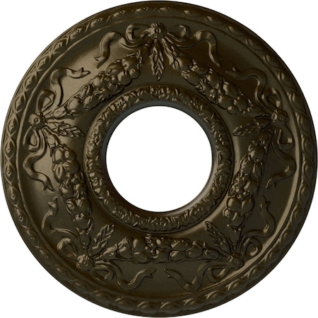 Ekena Millwork Hurley Ceiling Medallion (Fits Canopies up to 7 1/4"), 22 1/8"OD x 7 1/4"ID x 1 3/4"P, Green Gold CM26HUGGS